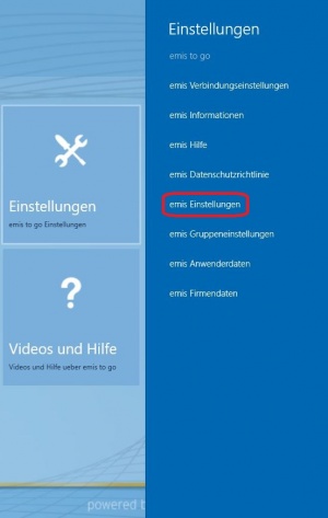 emis-Einstellungen